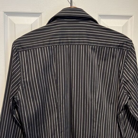MEXX Men’s Black with White Pinstripes Button‎ Down Shirt Size S - Picture 5 of 7